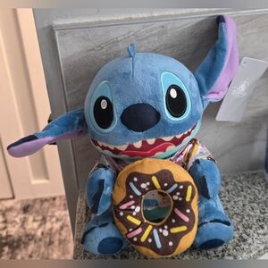 NWT Disney Lilo & Stitch Donut Chocolate Sprinkles Plush 8in
